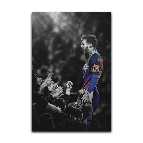 تابلو شاسی دنیای قاب مدل لیونل مسی بازیکن فوتبال تیم بارسلونا Messi Barcelona Football کد BW51