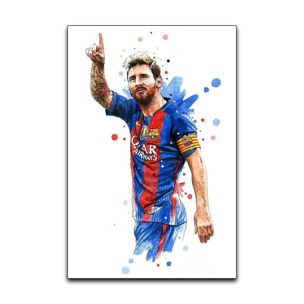 تابلو شاسی دنیای قاب مدل لیونل مسی بازیکن فوتبال تیم بارسلونا طرح Messi Barcelona Football کد WHT21