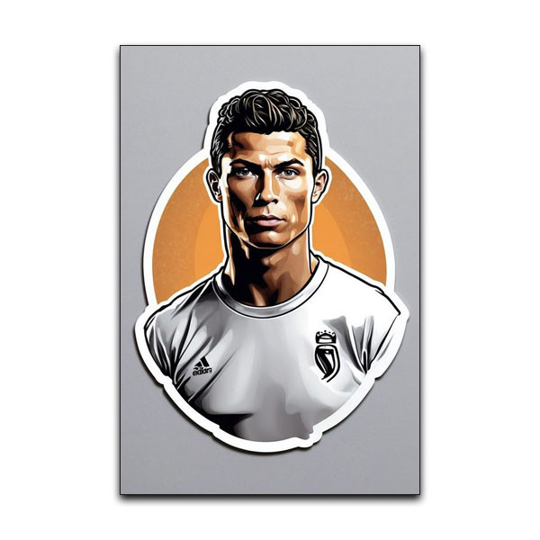 تابلو شاسی دنیای قاب مدل فوتبال و فوتبالیست کریستیانو رونالدو طرح CR7 Cristiano Ronaldo کد GRY21
