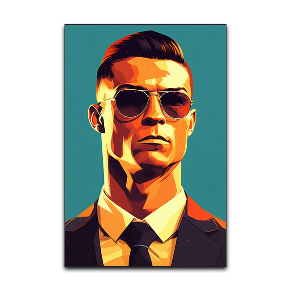 تابلو شاسی دنیای قاب مدل کریستیانو رونالدو طرح فوتبال CR7 Cristiano Ronaldo کد SUIT53