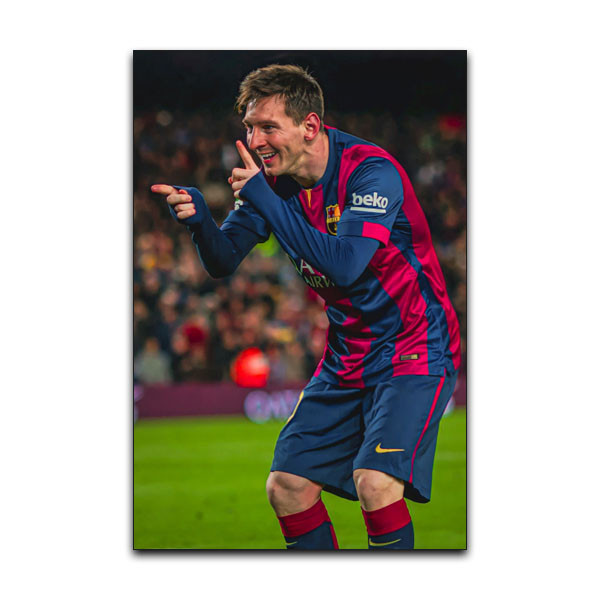 تابلوشاسی دنیای قاب مدل لیونل مسی بازیکن فوتبال تیم بارسلونا Lionel Messi Barcelona Football کد HPY21