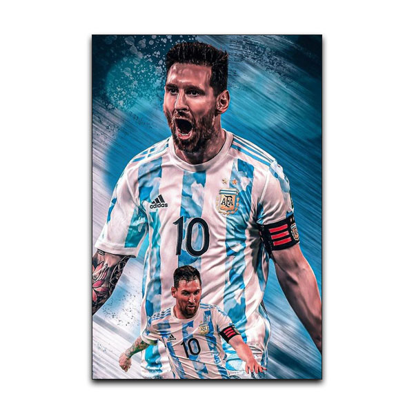 تابلوشاسی دنیای قاب مدل لیونل مسی بازیکن فوتبال تیم آرژانتین طرح Lionel Messi Football Player کد RGNT52