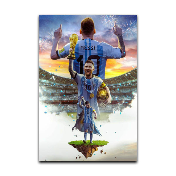 تابلوشاسی دنیای قاب مدل لیونل مسی بازیکن فوتبال تیم آرژانتین طرح Lionel Messi Football Player کد STAR52