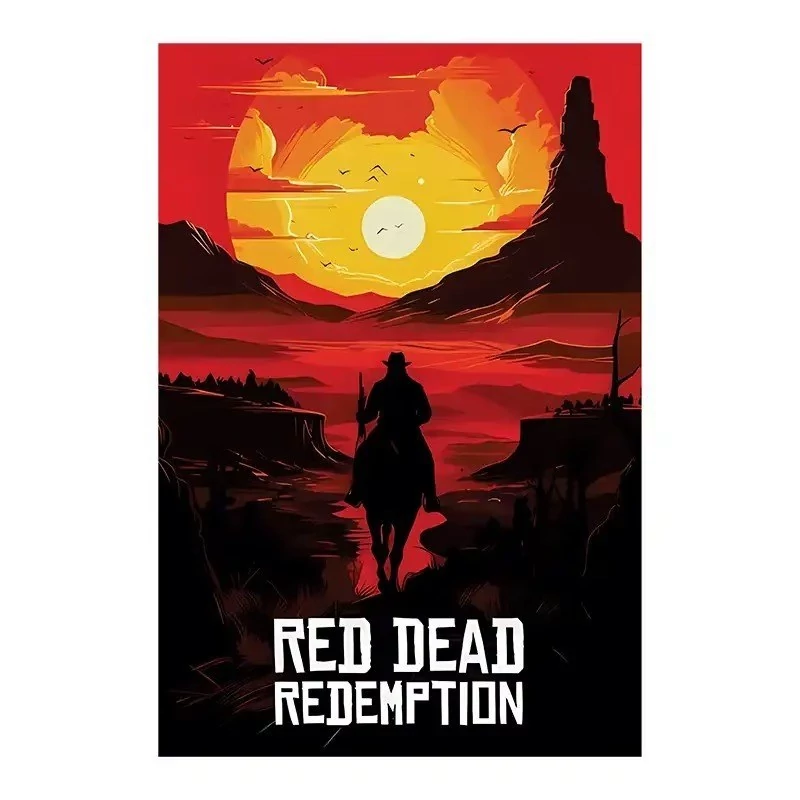 متال پوستر(براق)-طرح red dead -کد01-سایزA4