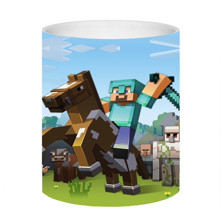 ماگ طرح بازی ماینکرافت و شمشیر و اسب minecraft کد 600