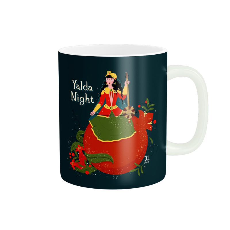 ماگ پاد آفرین مدل فانتزی طرح پاییزی شب یلدا شب چله انار کد p11646
