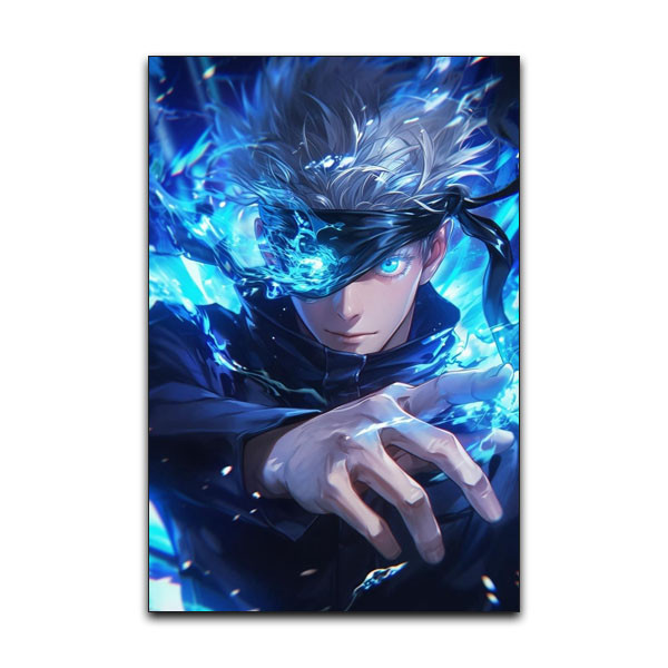 تابلو شاسی دنیای قاب انیمه جوجوتسو کایزن مدل گوجو ساتورو Gojo Satoru Jujutsu Kaisen Anime کد BLUEYE51