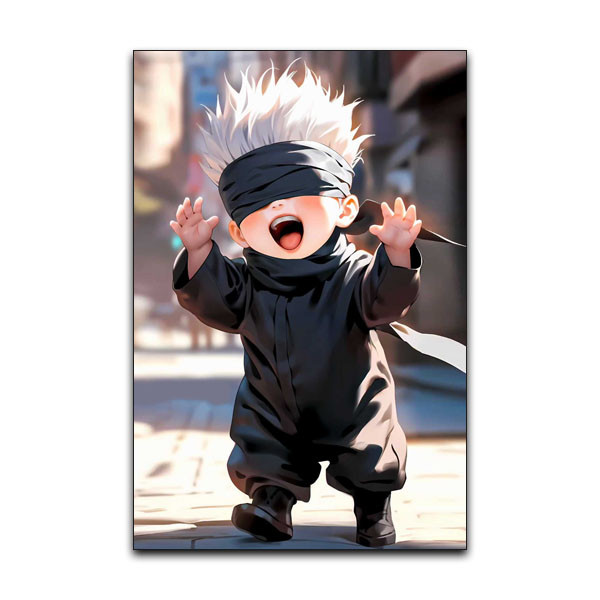 تابلو شاسی دنیای قاب انیمه جوجوتسو کایزن مدل گوجو ساتورو کیوت Gojo Satoru Jujutsu Kaisen Anime کد BABY56