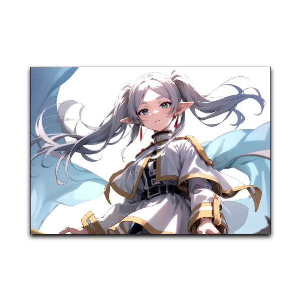 تابلو شاسی دنیای قاب مدل فریرن کیوت و زیبا انیمه ژاپنی طرح Frieren Anime Girl Cute کد WHT47