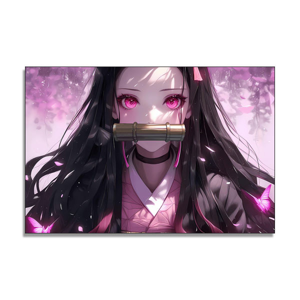 تابلو شاسی دنیای قاب مدل نزوکو دیمن اسلیر طرح انیمه شیطان کش Demon Slayer Nezuko کد PINK96