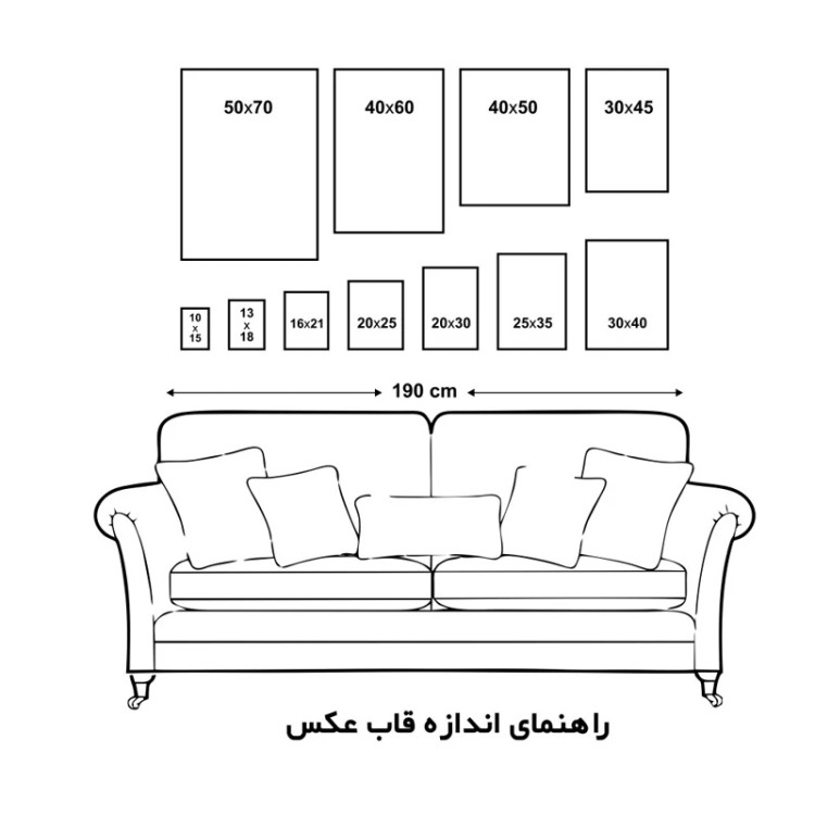 قاب عکس مدل 2 سانتی 7 تکه (عدد) رنگ مشکی