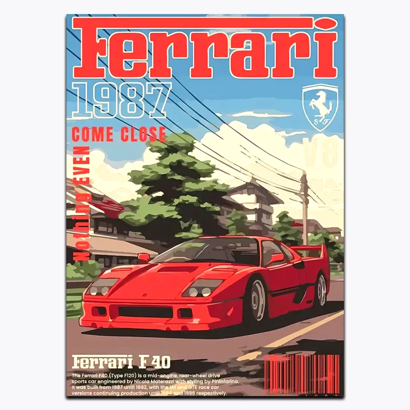 متال پوستر ماشین Ferrari کد C 12354