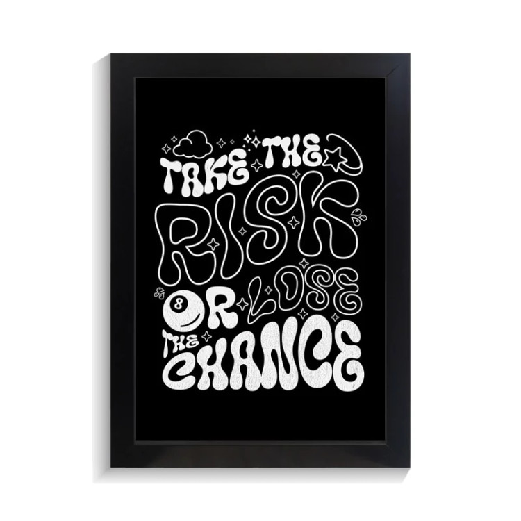 تابلو تایپوگرافی طرح take the riskکد PF-15039