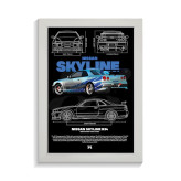 تابلو ماشین طرح نیسان اسکای لاین R34 کد PF-23386