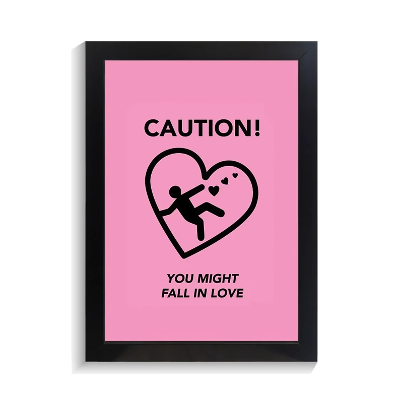 تابلو عاشقانه طرح CAUTION کد PF-27013