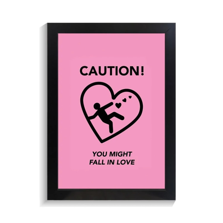 تابلو عاشقانه طرح CAUTION کد PF-27013