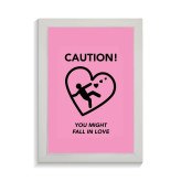 تابلو عاشقانه طرح CAUTION کد PF-27013
