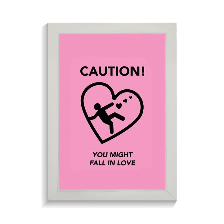 تابلو عاشقانه طرح CAUTION کد PF-27013