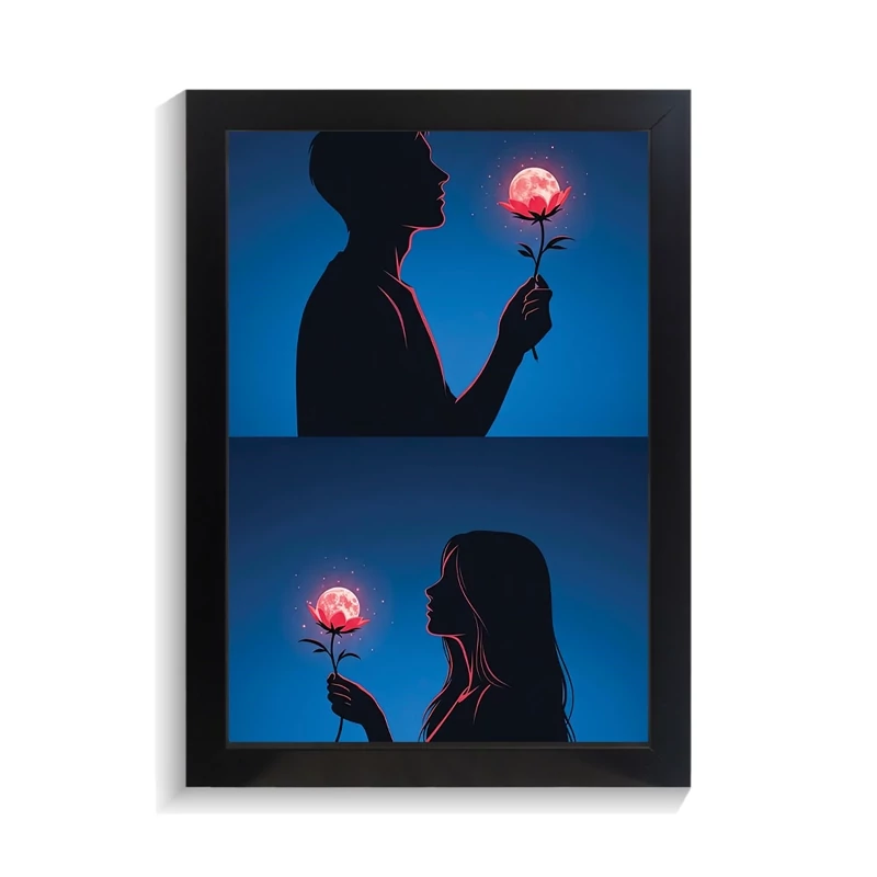 تابلو عاشقانه طرح  flower moon کد PF-27026