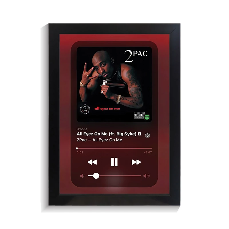 تابلو خواننده طرح موزیک پلیر all eyez on me توپاک کد PF-20605