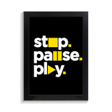 تابلو تایپوگرافی طرح stop pause play کد PF-15064