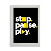 تابلو تایپوگرافی طرح stop pause play کد PF-15064