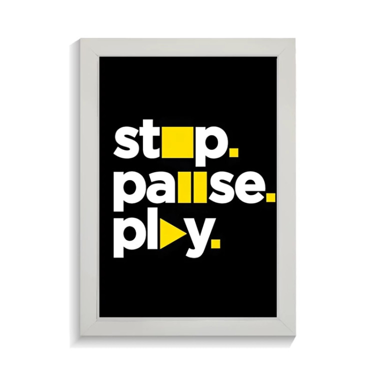 تابلو تایپوگرافی طرح stop pause play کد PF-15064