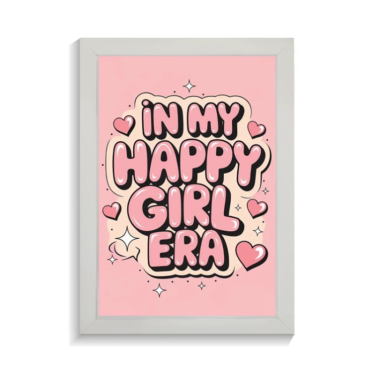 تابلو تایپوگرافی طرح happy girl کد PF-15100