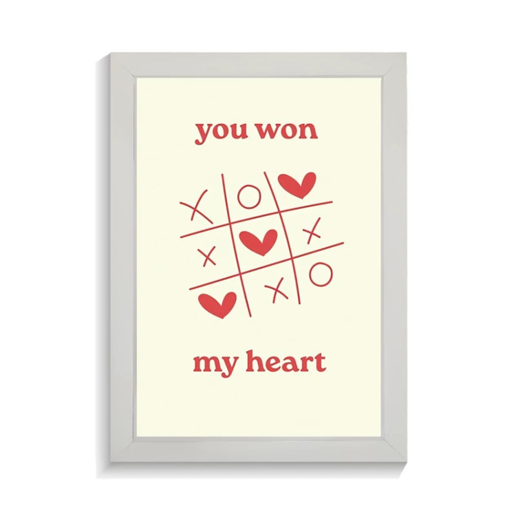 تابلو عاشقانه طرح you won my heart کد PF-27075