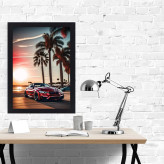 تابلو نوری گیم دکور طرح ماشین مدل Red car