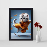 تابلو نوری گیم دکور طرح گربه مدل cute cat