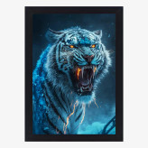 تابلو نوری گیم دکور طرح ببر مدل angry tiger