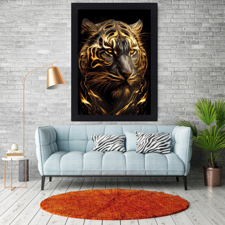 تابلو نوری گیم دکور طرح ببر آتشین مدل tiger05