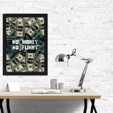 تابلو بکلایت مدل دلار طرح no money no funny ، پس کرایه