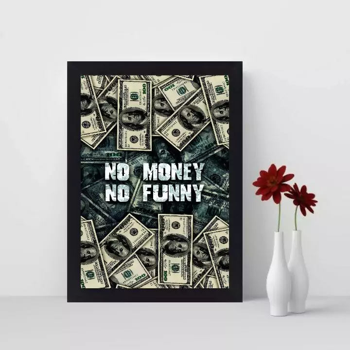 تابلو بکلایت مدل دلار طرح no money no funny ، پس کرایه