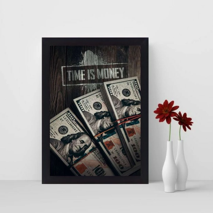 تابلو نوری گیم دکور طرح دلار مدل Time is money