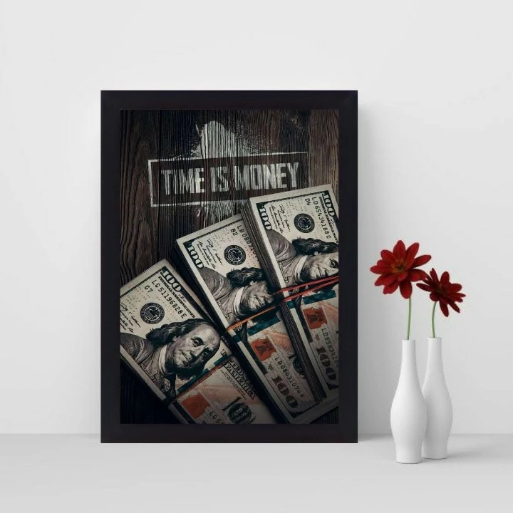 تابلو نوری گیم دکور طرح دلار مدل Time is money