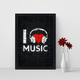 تابلو نوری گیم دکور طرح موسیقی مدل i love music