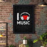 تابلو نوری گیم دکور طرح موسیقی مدل i love music