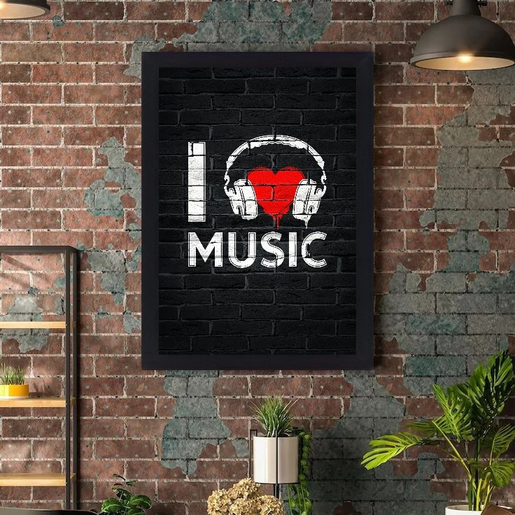 تابلو نوری گیم دکور طرح موسیقی مدل i love music