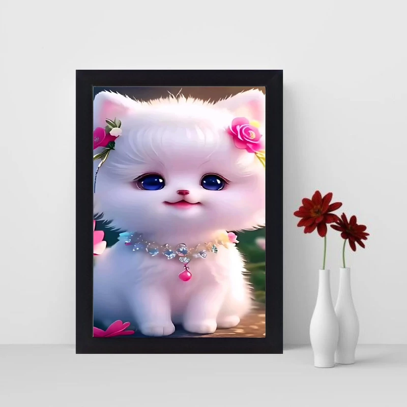 تابلو نوری طرح cute مدل گربه ملوس کد 1012