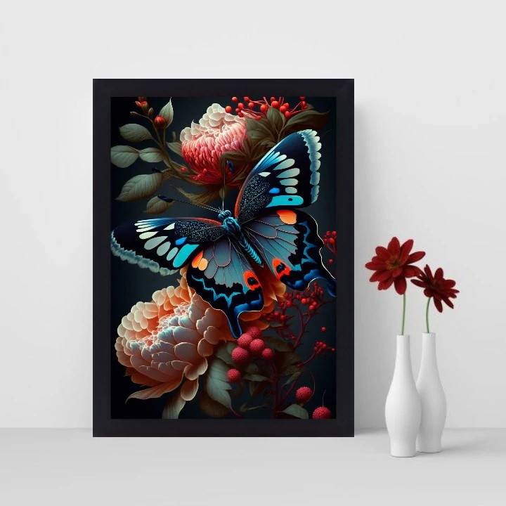 تابلو نوری گیم دکور طرح پروانه و گل مدل butterfly