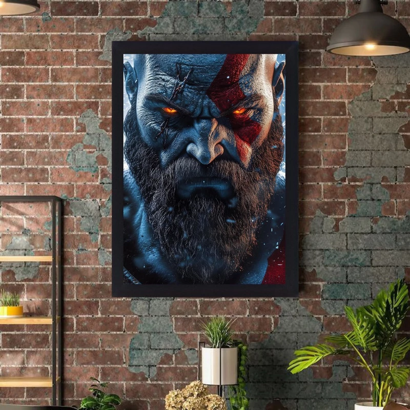 تابلو طرح بازی God Of War کد 2003 فریم مشکی