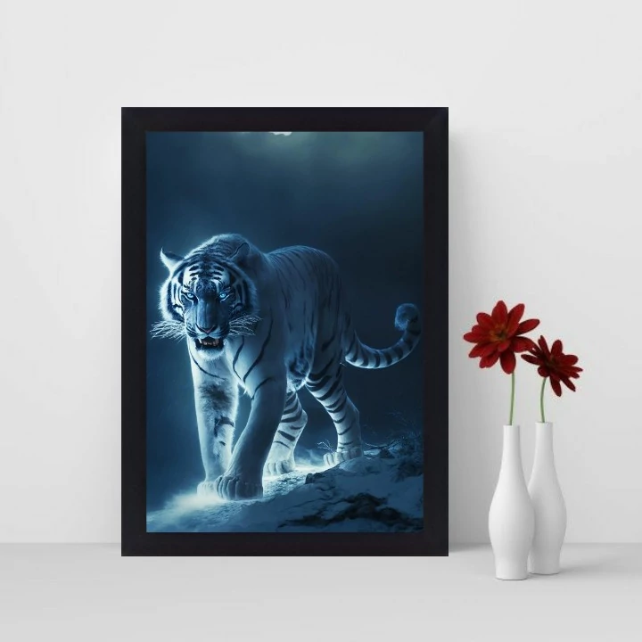 تابلو نوری گیم دکور طرح ببر مدل tiger 07