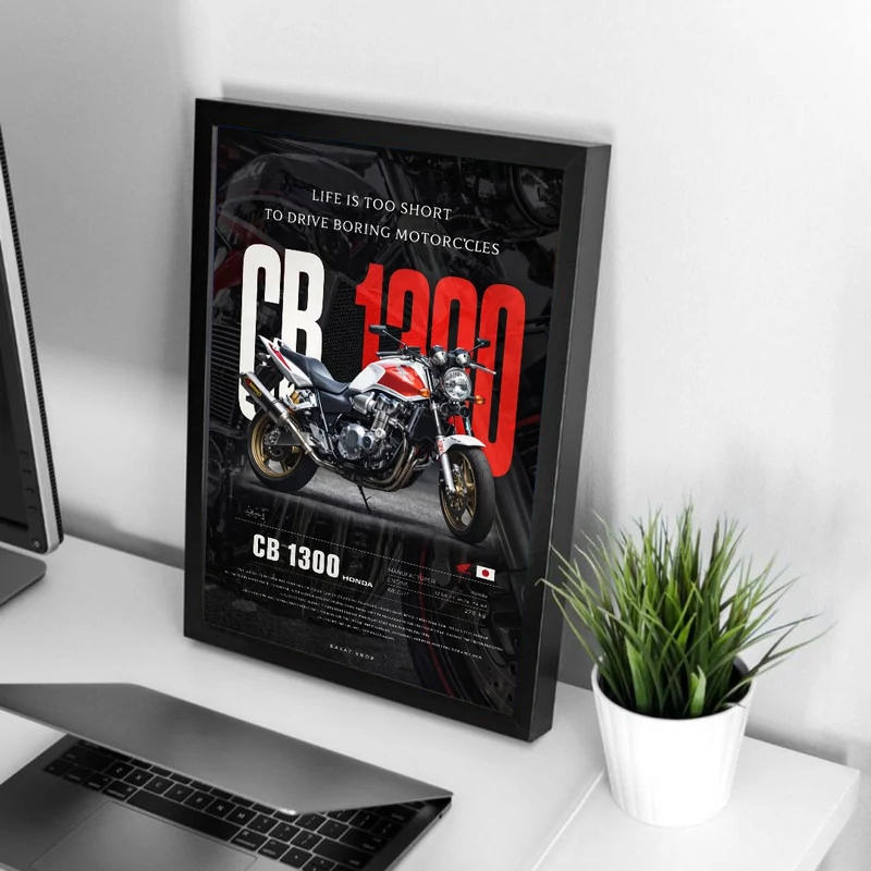 تابلو طرح موتور هوندا CB1300 کد 1007 فریم مشکی