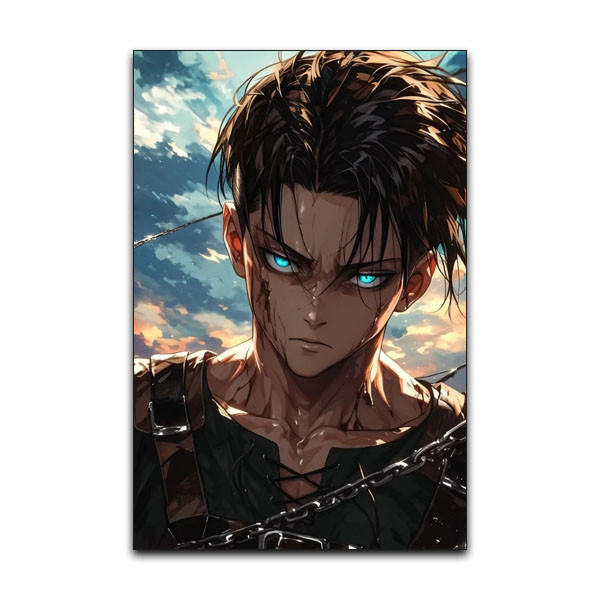 تابلو شاسی دنیای قاب مدل انیمه اتک آن تایتان لیوای اکرمن طرح Levi Attack on Titan Anime AOT کد EYE85
