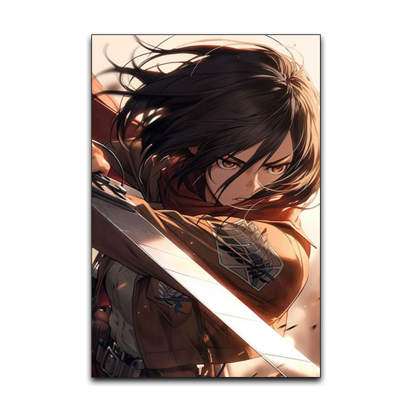 تابلو شاسی دنیای قاب مدل میکاسا انیمه اتک آن تایتان طرح AOT Mikasa Attack on Titan Anime کد SWRD44