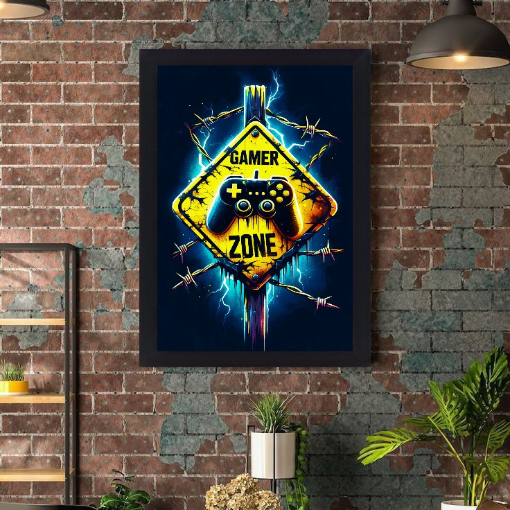 تابلو نوری گیم دکور طرح گیم پد مدل Gamer Zone
