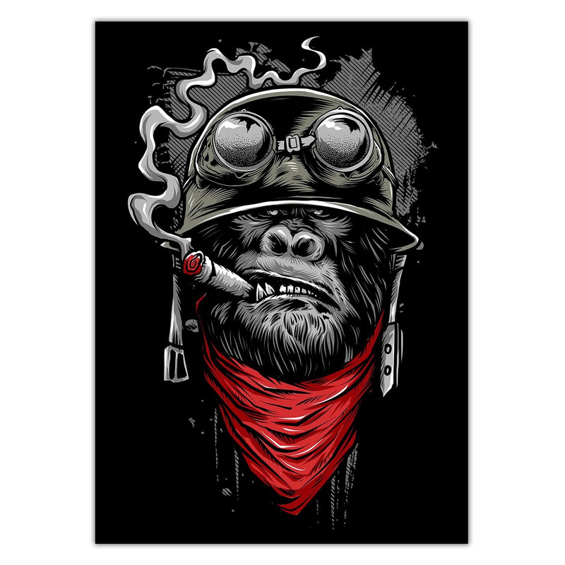 تابلو شاسی ونسونی طرح Ape Of Duty سایز 50 × 70