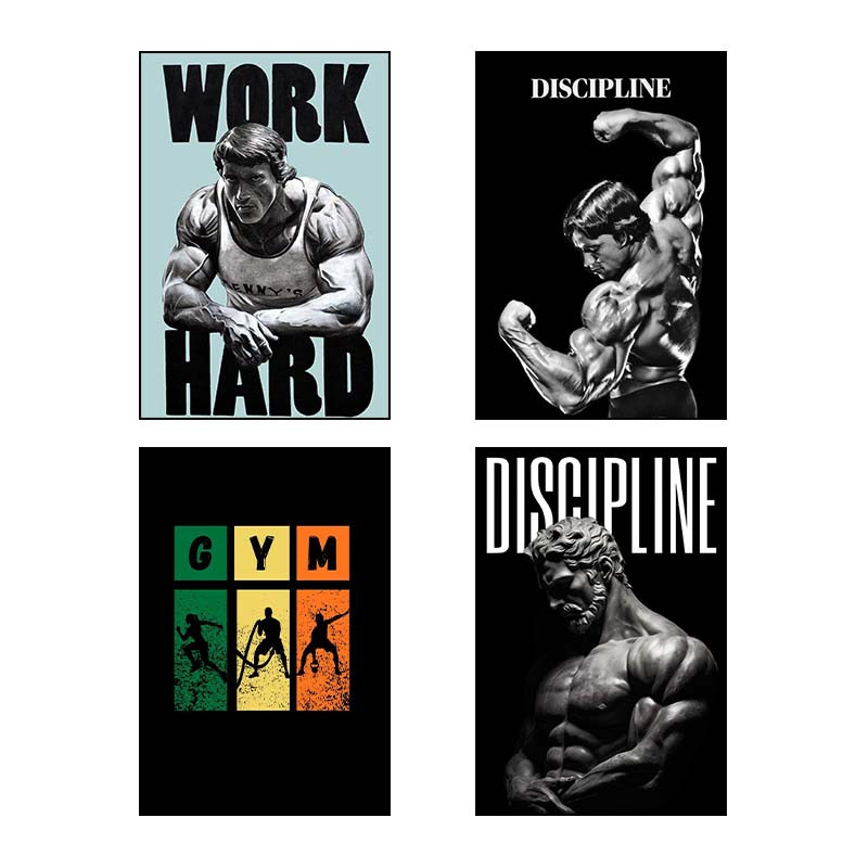 تابلو شاسی دنیای قاب طرح Gym کد 90401 مجموعه 4 عددی